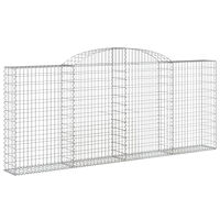 vidaXL Gabioner bågformade 3 st 300x30x120/140 cm galvaniserat järn