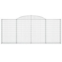 vidaXL Gabioner bågformade 3 st 300x30x120/140 cm galvaniserat järn
