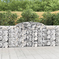 vidaXL Gabioner bågformade 3 st 300x30x100/120 cm galvaniserat järn