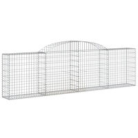 vidaXL Gabioner bågformade 9 st 300x30x80/100 cm galvaniserat järn