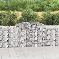 vidaXL Gabioner bågformade 8 st 300x30x100/120 cm galvaniserat järn