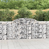vidaXL Gabioner bågformade 9 st 300x30x100/120 cm galvaniserat järn