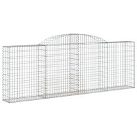 vidaXL Gabioner bågformade 9 st 300x30x100/120 cm galvaniserat järn