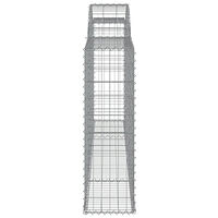 vidaXL Gabioner bågformade 9 st 300x30x100/120 cm galvaniserat järn