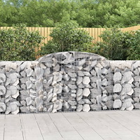 vidaXL Gabioner bågformade 5 st 300x50x100/120 cm galvaniserat järn