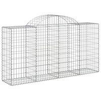 vidaXL Gabioner bågformade 10 st 200x50x100/120 cm galvaniserat järn