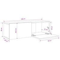vidaXL Väggmonterade tv-bänkar 2 st svart 100x30x30 cm konstruerat trä