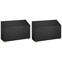 vidaXL Överdrag för utomhusbänk 2st 8 ölj. 190x70x70/88 cm polyeten