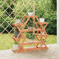 vidaXL Växtställ 110x25x105 cm massivt granträ