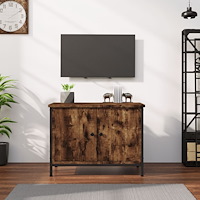 vidaXL Tv-bänk med dörrar rökfärgad ek 60x35x45 cm konstruerat trä