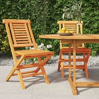 vidaXL Hopfällbara trädgårdsstolar 2 st 47x63x90 cm massiv teak
