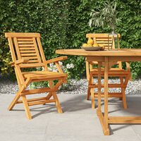 vidaXL Hopfällbara trädgårdsstolar 2 st 56x63x90 cm massiv teak