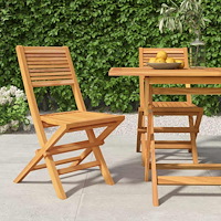 vidaXL Hopfällbara trädgårdsstolar 2 st 47x62x90 cm massiv teak