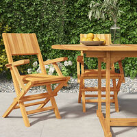 vidaXL Hopfällbara trädgårdsstolar 2 st 55x61x90 cm massiv teak