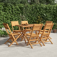 vidaXL Hopfällbara trädgårdsstolar 6 st 47x61x90 cm massiv teak