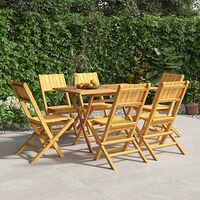 vidaXL Hopfällbara trädgårdsstolar 6 st 47x61x90 cm massiv teak