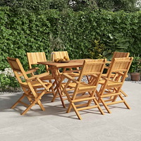 vidaXL Hopfällbara trädgårdsstolar 6 st 55x61x90 cm massiv teak