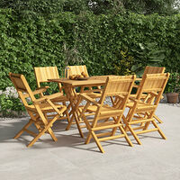 vidaXL Hopfällbara trädgårdsstolar 6 st 55x61x90 cm massiv teak