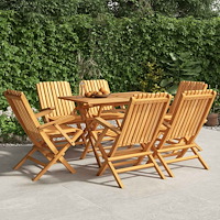 vidaXL Hopfällbara trädgårdsstolar 6 st 61x67x90 cm massiv teak