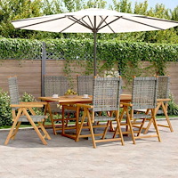 vidaXL Hopfällbara trädgårdsstolar 6 st 47x47x89 cm massiv teak