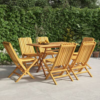 vidaXL Hopfällbara trädgårdsstolar 6 st 47x47x89 cm massiv teak