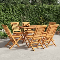 vidaXL Hopfällbara trädgårdsstolar 6 st 47x63x90 cm massiv teak