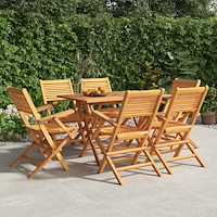 vidaXL Hopfällbara trädgårdsstolar 6 st 55x62x90 cm massiv teak