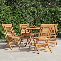 vidaXL Hopfällbara trädgårdsstolar 4 st 47x63x90 cm massiv teak