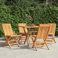 vidaXL Hopfällbara trädgårdsstolar 4 st 47x47x89 cm massiv teak
