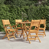 vidaXL Hopfällbara trädgårdsstolar 4 st 55x61x90 cm massiv teak