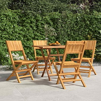 vidaXL Hopfällbara trädgårdsstolar 4 st 47x61x90 cm massiv teak
