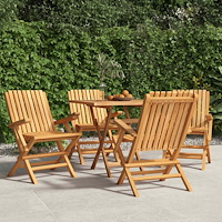 vidaXL Hopfällbara trädgårdsstolar 4 st 61x67x90 cm massiv teak