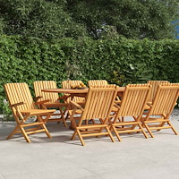 vidaXL Hopfällbara trädgårdsstolar 8 st 61x67x90 cm massiv teak