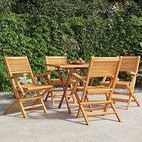 vidaXL Hopfällbara trädgårdsstolar 4 st 55x62x90 cm massiv teak