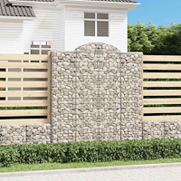 vidaXL Gabioner bågformade 9 st 200x50x220/240 cm galvaniserat järn