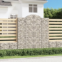 vidaXL Gabioner bågformade 8 st 200x50x220/240 cm galvaniserat järn