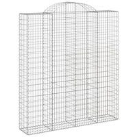 vidaXL Gabioner bågformade 7 st 200x50x220/240 cm galvaniserat järn