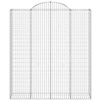 vidaXL Gabioner bågformade 7 st 200x50x220/240 cm galvaniserat järn