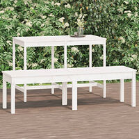 vidaXL Trädgårdsbänk 2-sits vit 159,5x44x45 cm massiv furu