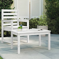 vidaXL Trädgårdsbord vit 82,5x50,5x45 cm massiv furu
