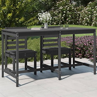 vidaXL Trädgårdsbord grå 203,5x90x110 cm massiv furu