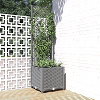 vidaXL Odlingslåda med spaljé ljusgrå 40x40x136 cm PP