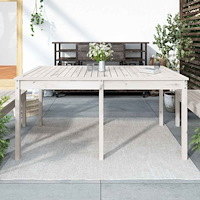 vidaXL Trädgårdsbord vit 159,5x82,5x76 cm massiv furu