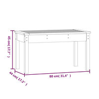 vidaXL Trädgårdsbänk svart 80x44x45 cm massiv furu