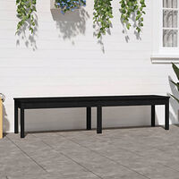 vidaXL Trädgårdsbänk 2-sits svart 203,5x44x45 cm massiv furu