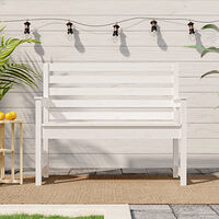 vidaXL Trädgårdsbänk vit 109x48x91,5 cm massiv furu
