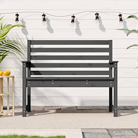 vidaXL Trädgårdsbänk grå 109x48x91,5 cm massiv furu