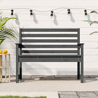 vidaXL Trädgårdsbänk grå 109x48x91,5 cm massiv furu