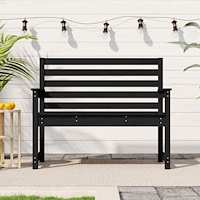 vidaXL Trädgårdsbänk svart 109x48x91,5 cm massiv furu