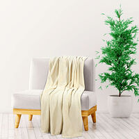 vidaXL Filt gräddvit 200x240 cm polyester